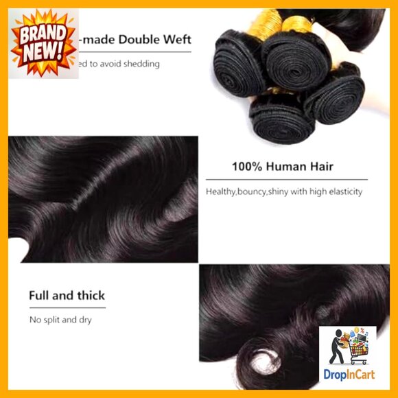 Body Wave Human Hair Extensions 4 Bundles Unprocessed Virgin Brazilian 12A Grade main image 6